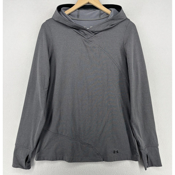 UNDER ARMOUR Hoodie Women M ColdGear Infrared EVO Fitted Sweatshirt Running Gray - Picture 1 of 13